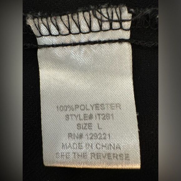 NWOT Signature8 Black Double Ruffle Hem V-Neck Tank Crop Top Women’s Size Large - Picture 10 of 13